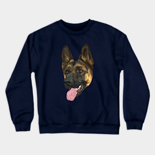 German Shepherd Low Poly Art Crewneck Sweatshirt